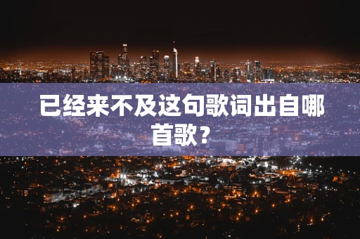 已经来不及这句歌词出自哪首歌？