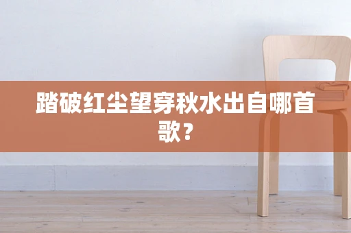踏破红尘望穿秋水出自哪首歌？