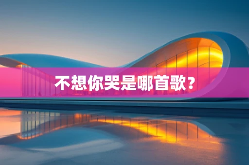 不想你哭是哪首歌？