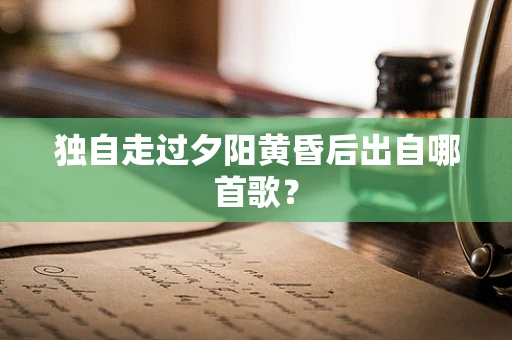 独自走过夕阳黄昏后出自哪首歌？