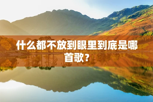 什么都不放到眼里到底是哪首歌？