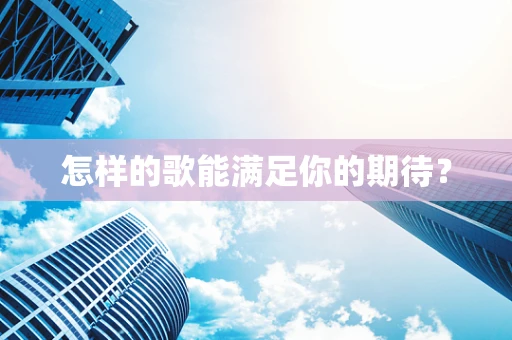 怎样的歌能满足你的期待？