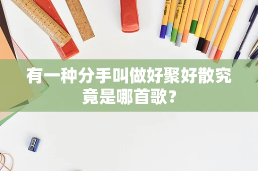有一种分手叫做好聚好散究竟是哪首歌？