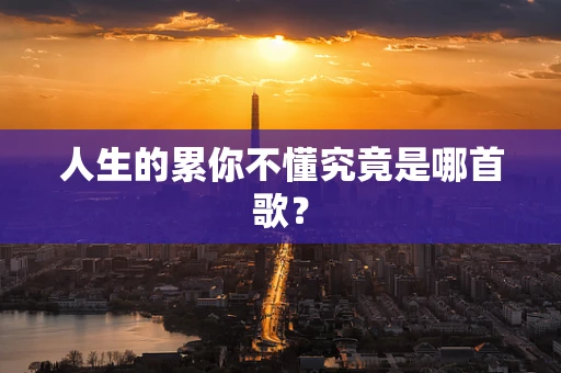 人生的累你不懂究竟是哪首歌？