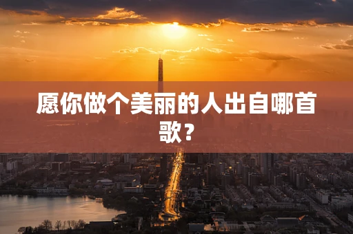 愿你做个美丽的人出自哪首歌？