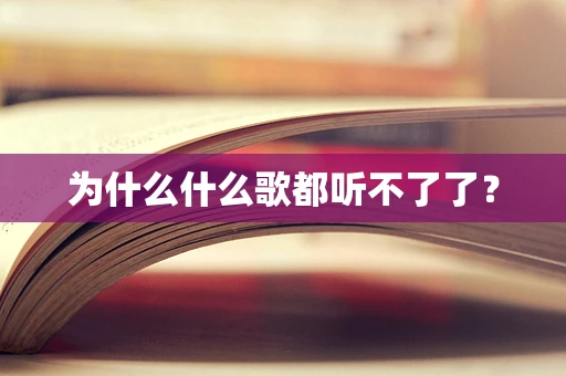 为什么什么歌都听不了了？