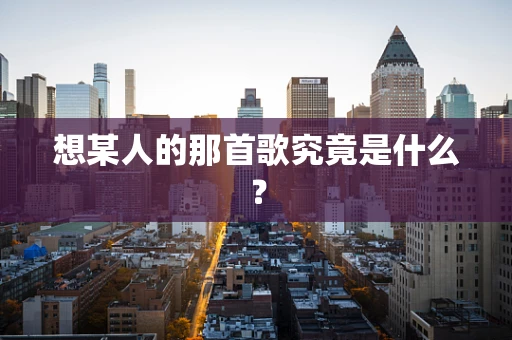 想某人的那首歌究竟是什么？