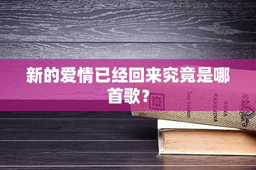 新的爱情已经回来究竟是哪首歌？