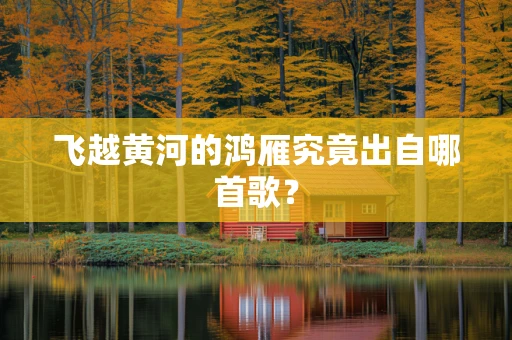 飞越黄河的鸿雁究竟出自哪首歌？