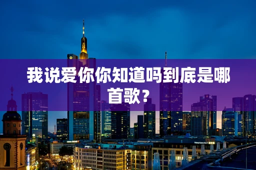 我说爱你你知道吗到底是哪首歌？