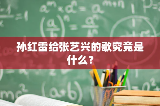 孙红雷给张艺兴的歌究竟是什么？