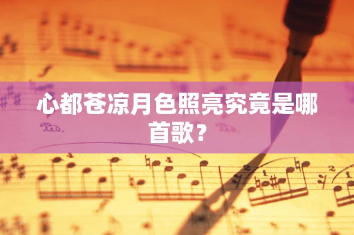 心都苍凉月色照亮究竟是哪首歌？