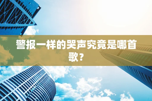 警报一样的哭声究竟是哪首歌？