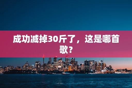 成功减掉30斤了，这是哪首歌？