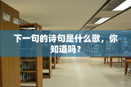 下一句的诗句是什么歌，你知道吗？