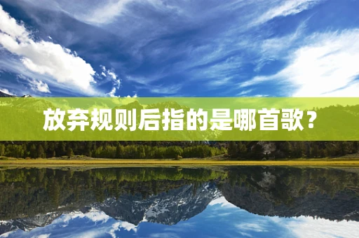 放弃规则后指的是哪首歌？
