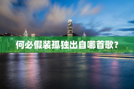 何必假装孤独出自哪首歌？