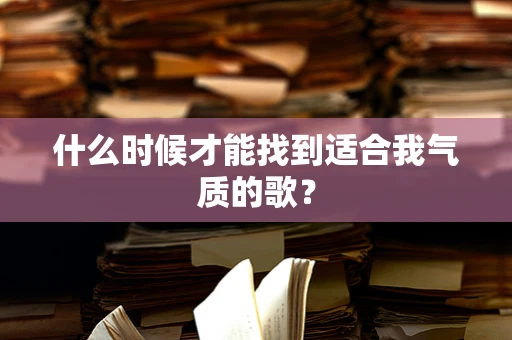 什么时候才能找到适合我气质的歌？