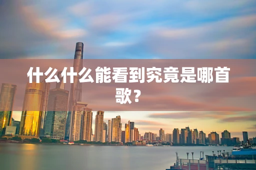 什么什么能看到究竟是哪首歌？