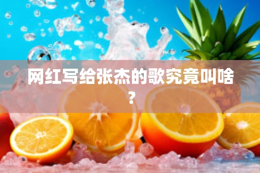网红写给张杰的歌究竟叫啥？