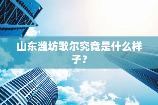 山东潍坊歌尔究竟是什么样子？