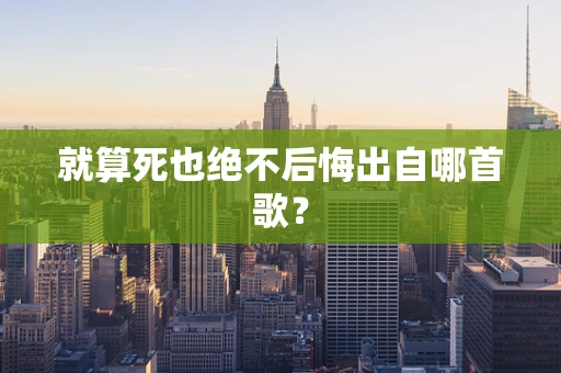 就算死也绝不后悔出自哪首歌？