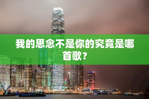 我的思念不是你的究竟是哪首歌？