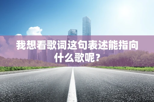 我想看歌词这句表述能指向什么歌呢？