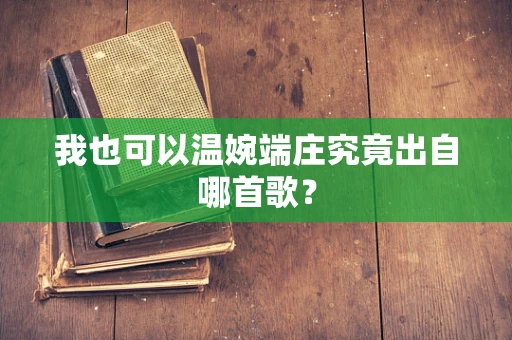 我也可以温婉端庄究竟出自哪首歌？