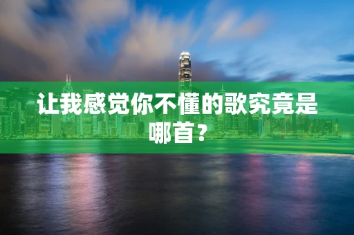 让我感觉你不懂的歌究竟是哪首？