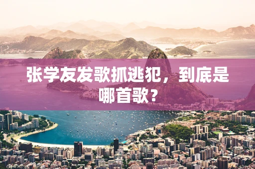 张学友发歌抓逃犯，到底是哪首歌？