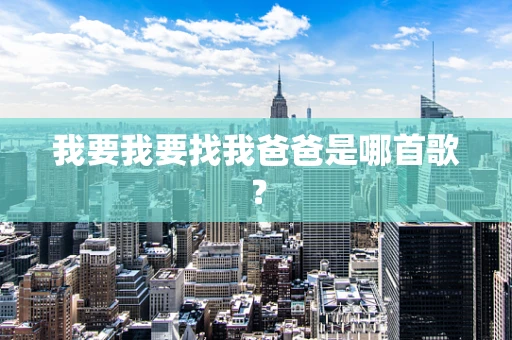 我要我要找我爸爸是哪首歌？