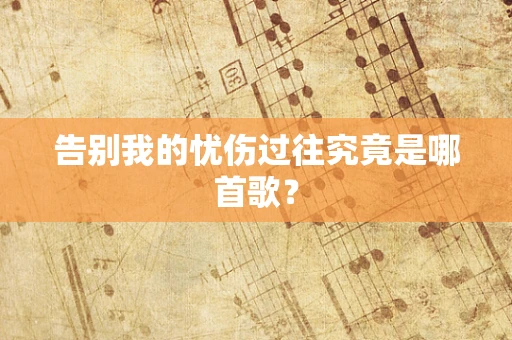 告别我的忧伤过往究竟是哪首歌？