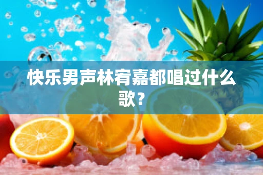 快乐男声林宥嘉都唱过什么歌？
