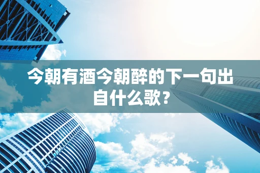 今朝有酒今朝醉的下一句出自什么歌？