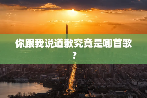 你跟我说道歉究竟是哪首歌？