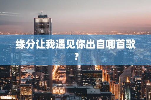 缘分让我遇见你出自哪首歌？