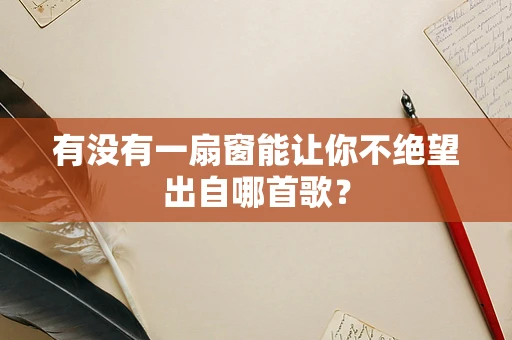 有没有一扇窗能让你不绝望出自哪首歌？