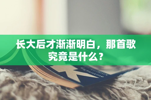 长大后才渐渐明白，那首歌究竟是什么？