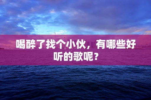 喝醉了找个小伙，有哪些好听的歌呢？