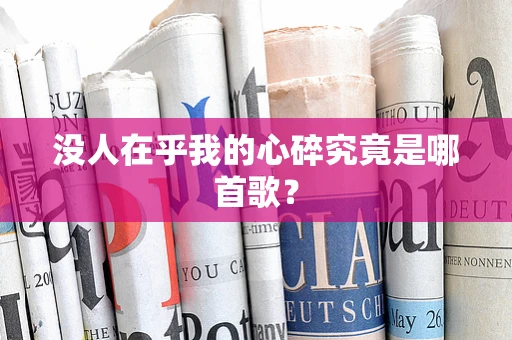 没人在乎我的心碎究竟是哪首歌？