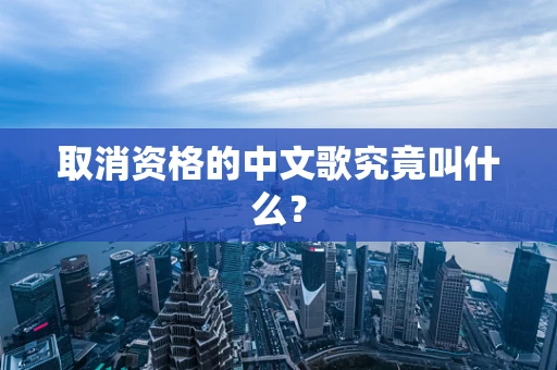 取消资格的中文歌究竟叫什么？