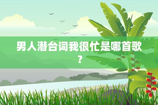 男人潜台词我很忙是哪首歌？