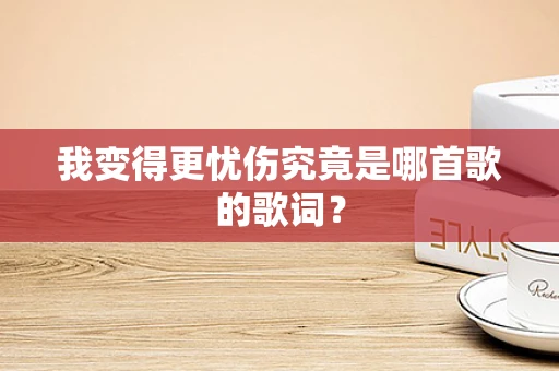我变得更忧伤究竟是哪首歌的歌词？