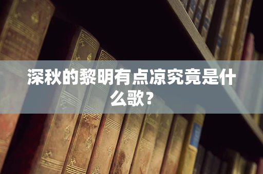 深秋的黎明有点凉究竟是什么歌？