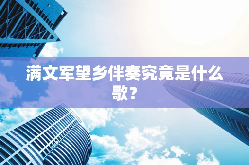 满文军望乡伴奏究竟是什么歌？