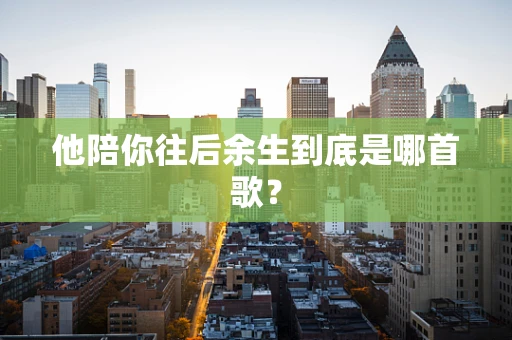 他陪你往后余生到底是哪首歌？