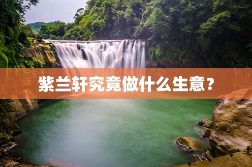 紫兰轩究竟做什么生意？